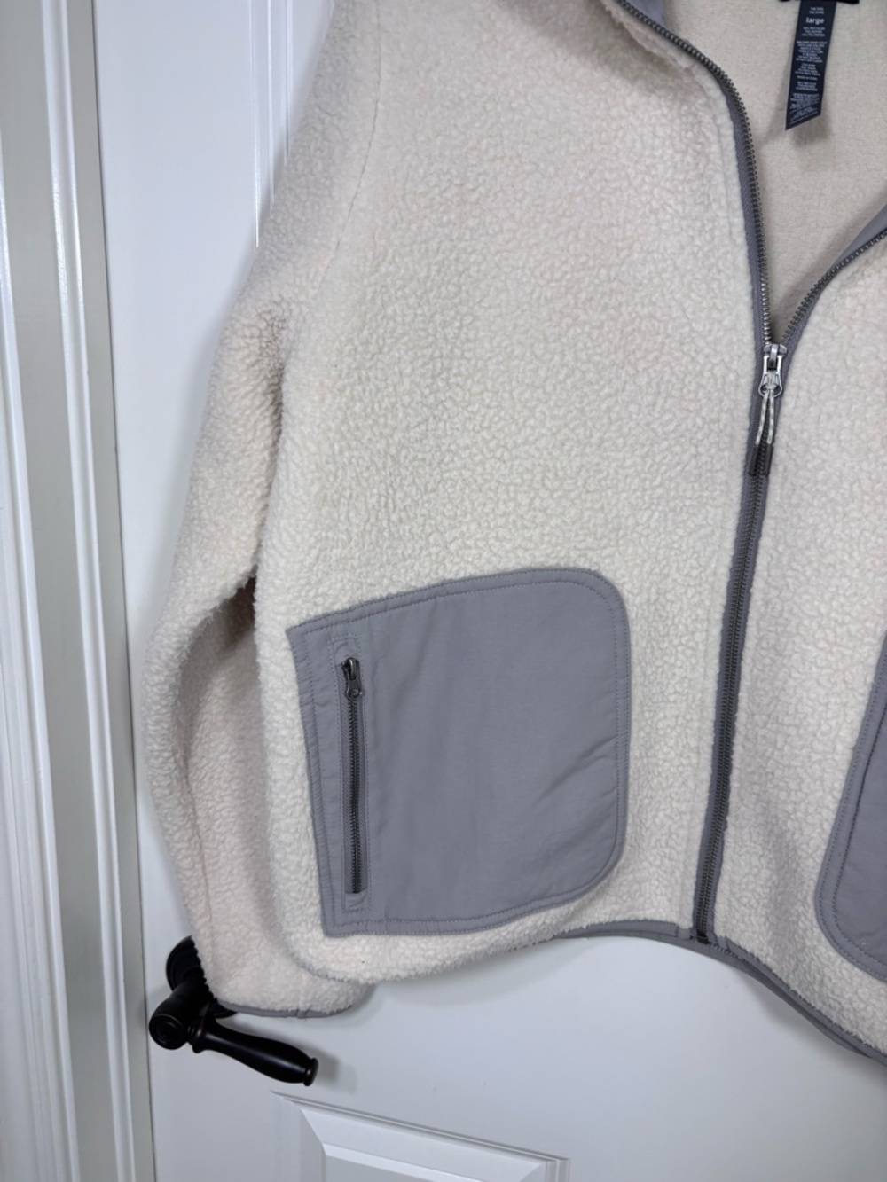 Vuori Alpine Sherpa Jacket Women’s L Cream Gray - Picture 3 of 8
